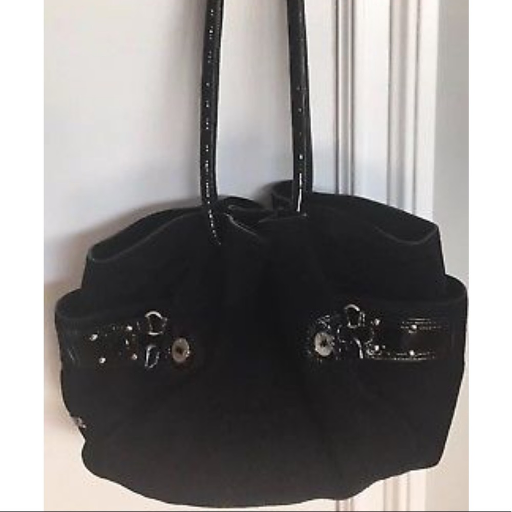 COLE HAAN Black Suede Handbag-Excellent Condition!
